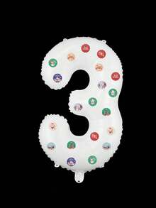 1个32英寸白色数字铝箔气球，适用于一周岁生日派对、周年纪念、节日、服装道具 - 白色 - 查看 20