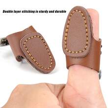 1pc Adjustable Archery Finger Guard, Dual-Layer Thickened Leather, Anti-Slip, Durable For Bow Shooting - Multicolor - View 6