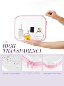 Transparent Hard Zipper Protective Case Hard Plastic Zipper Bag Cloth Bag Transparent Zipper Bag Plastic Storage Box Portable Travel Box, Black Toy Building Block Storage Bag, Digital Product Storage - Multicolor - View 5