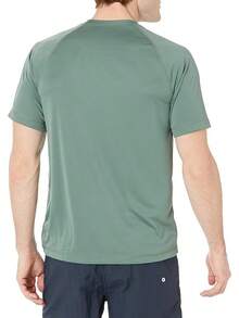 Essentials - Camiseta de natación de manga corta y secado rápido UPF 50 para hombre - Verde militar - Ver 3