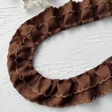 1件 1码/2码 4厘米宽 双层荷叶边蕾丝饰边，混纺，领口，袖口，裙摆 DIY 配饰 - 彩色 - 查看 4