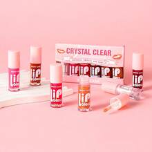 Set de 6 colores de brillo labial hidratante, lápiz labial líquido, lápiz labial multicolor, no pegajoso, alto rendimiento de color - Set de aceites labiales de 6 colores - Ver 6