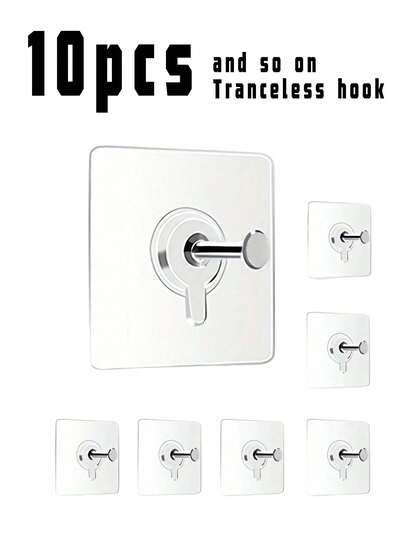 10 ganchos de parede transparentes, para porta-retratos, ganchos de parede sem costura, para álbuns de fotos e pinturas, ganchos autoadesivos, casacos multiuso, chapéus, toalhas, chaves, ganchos para artigos diversos, ganchos de cabide à prova d'água, banheiro, vaso sanitário, cozinha, acessórios de gancho para eletrodomésticos