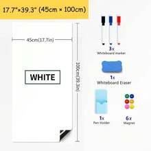 JILLYJOLLY 1pc Magnetic Dry Erase Whiteboard Paper, Soft Whiteboard Contact Paper, Wall Sticker, 40*60cm/15.7*23.6in, 45*100cm/17.7*39.3in, Graffiti Sticker For Work At Home, Adult Use For Office/Teaching Back To School - White - View 13