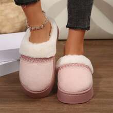Womens Slippers Comfy Warm Cozy Memory Foam House Winter Furry Indoor Outdoor Platform Anti Skid - 粉色 - 查看 4