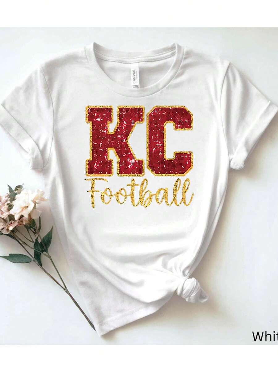 Camiseta blanca pura para mujeres Equipo de fanáticos del fútbol de KC