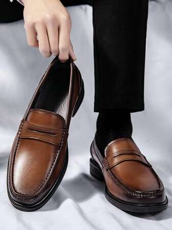 Men's Leather Business Dress Shoes High-Quality Leather ,Comfortable,Suitable For Groom Wedding