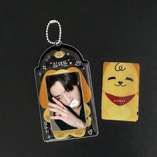 1 peça porta-cartões com imagem de animal fofo, porta-álbum de ídolos K porta-cartões com proteção En-Hypen, material PU, aplicável a cartões de fotos de 3 a 3,5 polegadas, cartões de fotos de estrelas, porta-cartões de fotos, chaveiro, periférico de jogos de anime, armazenamento e exibição de cartões pequenos