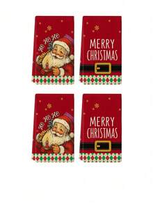 2 piezas/4 piezas/12 piezas Toallas de cocina con estampado de Papá Noel, toallas de baño con estampado festivo rojo navideño, toallas para fiestas navideñas al aire libre, decoración navideña para el hogar, decoración navideña de cocina, estilo moderno, secado rápido, material de microfibra súper suave, rectangular, 15.75IN*23.62IN/40*60CM con estampado digital, adecuado para decoración de fiestas al aire libre, regalos navideños