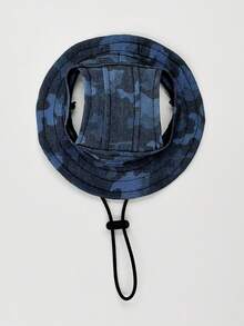 带耳孔的狗狗太阳帽，可爱的比熊犬小狗渔夫帽，防晒霜