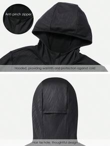 秋冬女士户外休闲加厚羊毛连帽夹克 - 黑色 - 查看 6