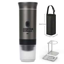 Portable Electric Espresso Machine, Camping Coffee Maker, Car Coffee Machine With Self-Heating Function, USB-C Charging, Suitable For Ground Coffee Beans And Capsules, Great For RVs, Hiking, And Office Use - Black - View 16