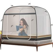 Mosquitero para Cama King Size,Mosquitera Plegable para Camas con Doble Puerta e Inferior de Red para bebés, Adultos, Viajes, Camping, al Aire Libre, antimosquitos 150 * 200CM (gris1.5 * 2) - gris1.5*2 - Ver 1