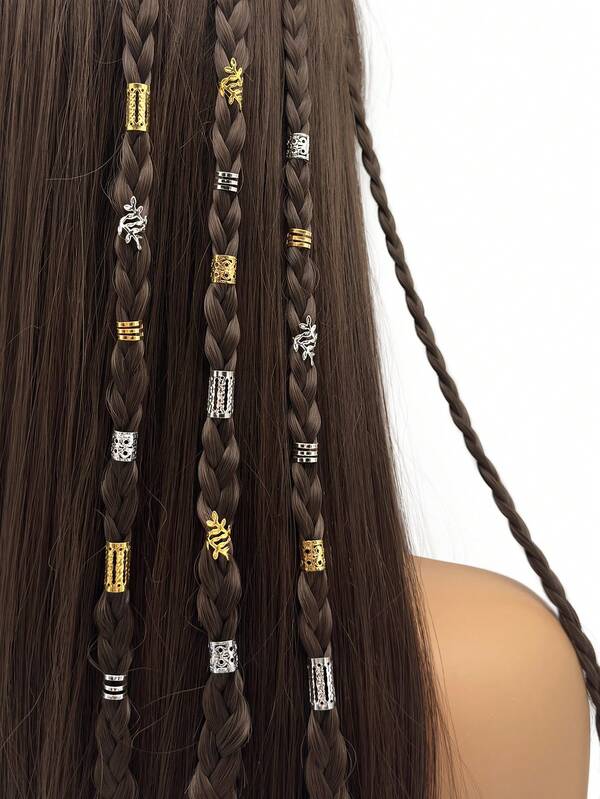 80pcs Dreadlock Hair Rings - Stylish Alloy Hair Accessories Loc Hair Jewelry For Braids For Girls And Women