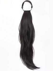 弹性马尾假发，低发髻大波浪卷发辫，自然蓬松慵懒夹式马尾发圈，马尾发绳，发圈，橡皮筋，发绳，发圈，头饰 - 彩色 - 查看 10