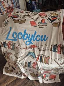 1 peça de manta de pelúcia personalizada com estampa criativa de livro, macia e quente, com impressão digital, ideal para sofás, camas, viagens, camping, salas de estar e escritórios. Lavável à máquina, estilo moderno, multiuso para todas as estações.