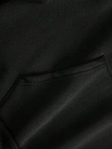 2026 Men's Fashion  Autumn Winter Kangaroo Pocket Hoodie, Star Letter Pattern Print, Casual Daily Comfortable Versatile Hooded Sweatshirt, Great Gift Loose And Comfortable, Casual And Easy-Going, Valentine's Day Hoodie For Couples, New Year Outfit For Women - màu đen - Xem 6
