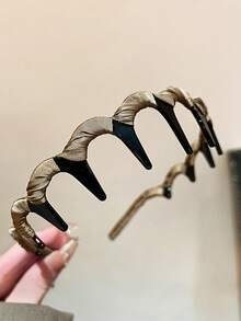 3 pezzi Fasce per capelli in tessuto con corona alta, colori nero/cachi/verde, con bordo dentellato antiscivolo da 5,11 pollici/13 cm, stile minimalista alla moda, carino, casual, elegante, retrò, adatto per uso quotidiano, trucco, bagno, pendolarismo, vacanza, scuola, festa, regalo, fascia per capelli