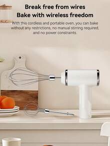 1个USB充电式无线奶油打蛋器，迷你手持电动打蛋器，双头可更换搅拌头，厨房电器 - 彩色 - 查看 6