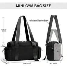 WLLWOO - Bolsa pequeña de gimnasio para mujer con bolsillo húmedo, bolsa de viaje pequeña, bolsa de viaje para entrenamiento, ligera, para baile, yoga, fines de semana, Beige - Negro - - Ver 11