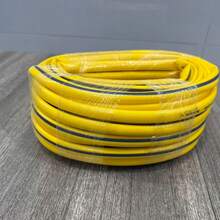 黄色高压清洗机软管套装，PVC 圆形软管（197 英寸/393 英寸/787 英寸/1181 英寸），带 5 个快速接头，适用于户外浇水、车辆清洁、家居清洁和鱼缸泵的粗花园水管
