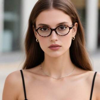 1 件装复古椭圆形透明眼镜女士男士简约复古休闲圆形时尚小框透明眼镜女