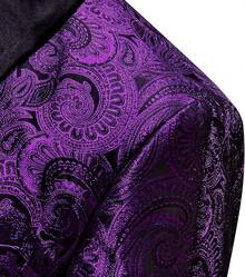 Barry.Wang Blazer For Men Paisley Sport Coat Lightweight Suit Jacket Regular Tuxedo Flower Mardi Gras Carnival Gift