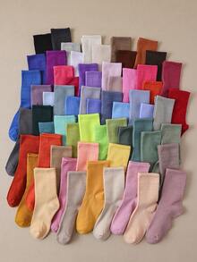 20 Pairs Assorted Women Colorful Mid-Calf Socks, Moisture-Wicking Soft Versatile Tall Socks, Best Socks - Multicolor - View 5