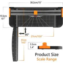A4 Paper Cutter 12 Inch Titanium Paper Trimmer Scrapbooking Tool With Automatic Security And Side Ruler For Craft Paper, Coupon, Label And Cardstock - Black - View 6