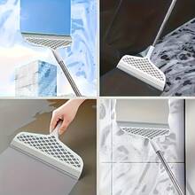Long Magic Broom,180° Degree Design Hair & Dust Removal Tool For Hard Floors & Carpets, Ergonomic Handle For Bathroom, Living Room, Bedroom, Versatile Cleaning , Durable Construction - trắng - Xem 6