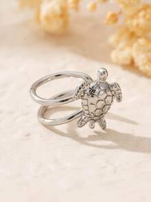 1 Stück minimalistische Meeresschildkröten Dekor Clip-On Kupfer Ohrringe, geeignet für Frauen zum Tragen im Sommer, im Alltag, auf Partys