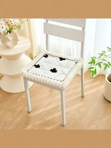 1 件厚毛绒椅垫，扇形边缘装饰座垫，家居装饰，适用于餐椅、电脑椅、办公椅座垫椅枕靠垫游戏椅 - 彩色 - 查看 14