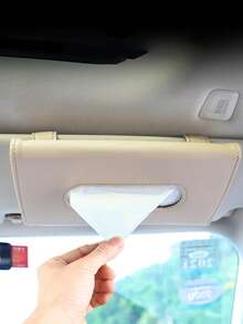 1pc Car Tissue Box, Sun Visor Backseat Hanging Leather Tissue Holder, Creative Car Interior Accessory (Tissue Not Included)
