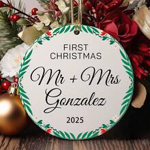 1 pieza Adorno personalizado de Primera Navidad, regalo de Navidad, regalo de Acción de Gracias, decoración del hogar