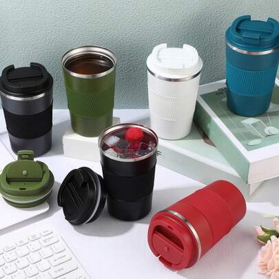 1 chiếc cốc cà phê bằng thép không gỉ đơn giản thời trang, cốc giữ nhiệt chống rò rỉ, cốc cà phê hai lớp chống trượt, bình giữ nhiệt ô tô du lịch, bình nước chống trượt cao cấp di động, cốc đa năng có thể tái sử dụng tinh tế, cốc nước công sở dành cho nam và nữ, bình thể thao du lịch, cốc Latte, thích hợp cho gia đình, du lịch, ngoài trời, cà phê, thể dục, thể thao, quà tặng trở lại trường học, Halloween và Giáng sinh.