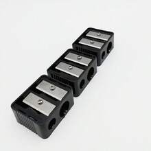 2 piezas Sacapuntas de doble orificio, adecuado para lápices de delineador de ojos, cejas, delineador de labios y lápices de maquillaje