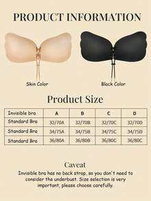 1/2 件装自粘隐形聚拢文胸套装 - 无肩带露背文胸，无缝提拉，透气防下垂，适合搭配婚纱和夏季服装 - 彩色 - 查看 12