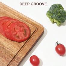 Large/Medium/Small Size Wooden Cutting Board With Non-Slip Base And Grooved Surface, Suitable For Meat, Vegetables, Cheese, Multi-Purpose Food- Cutting Board, Portable, Suitable For Home, Camping, BBQ, Holiday Gifts, Wooden Cutting Board, Carved Wooden Cutting Board, Hardwood Cutting Board