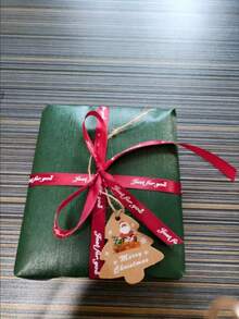 48 szt. Vintage choinka z napisem graficznym do pakowania prezentów ze sznurkami, papierowa etykieta dekoracyjna z motywem Świętego Mikołaja i bałwana na świąteczne upominki - Wielokolorowe - Zobacz 3