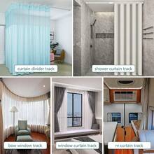 Flexible Bendable Ceiling Curtain Track Room Divider 12Ft Curved Curtain Rail Wall Mount RV Sliding Hospital Ceiling Track System Set For Curtains Bay Window - 8英尺 - 查看 7