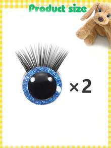 48 chiếc mắt an toàn 14mm bằng nhựa lấp lánh kèm lông mi và vòng đệm cho Amigurumi 7 màu mắt móc thủ công dùng để làm búp bê nhồi bông rối DIY - Nhiều màu - Xem 13