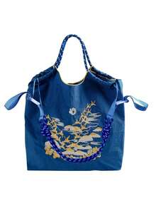 1 Stück Taube bestickte wasserdichte Nylon Tragetasche, modisch für Reisen, Einkaufen, Arbeit, Damen Schultertasche, waschbare Umhängetasche