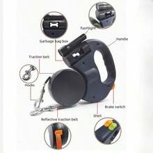 1 件可伸缩双头狗绳，自动伸缩宠物牵引绳，防拉扯双头狗绳