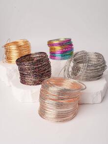 60pcs Vintage Coin Style Bangle Bracelets For Women