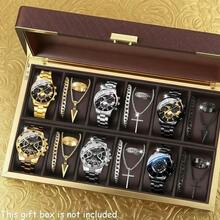 24 piezas Conjunto de relojes de cuarzo analógicos de aleación de moda para hombres, Conjunto de relojes de combinación multicolor + Conjunto de joyas de moda para hombres, Mejor regalo para él