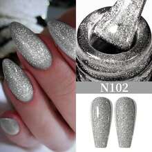 XEIJAYI 1 Bottle Gel Nail Polish, Popular Series Gel Manicure, 141 Vibrant Colors, Suitable For All Seasons - UV/LED Removable Semi-Permanent Nail Polish, Suitable For DIY Nail Art Design, Gift For Women - 銀色 - 查看 7