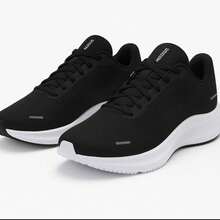 NK Zoom Men's Women's Gym Casual Walking Leather White Black Lightweight Comfortable Super Promotion. - 黑與白 - 查看 1