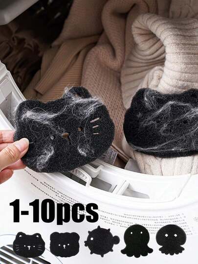 10/8/5/3/1件宠物毛发去除器洗衣机可重复使用宠物毛发收集器绒毛去除球套装可爱狗猫毛发收集器绒毛收集器用于去除洗衣机衣物清洁工具