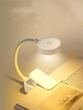 1pc Mini Portable LED Student Reading Light, Eye-Caring Night, Clip-On Desk Lamp, Portable LED Reading Light, Bookmark Reading Light Night Light, Dorm Small Night Light, 3 Colors & 10 Brightness Adjustable, Long-Lasting, Battery Powered, Suitable For Bookworms Reading, Reading In Bed (No Battery), Halloween, Thanksgiving And Christmas Gifts