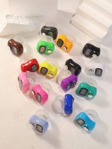 1pc/5pcs/10pcs/12pcs Digital Finger Counter, Handheld Manual Push Button Counter, Compact Mini Portable Ring Counter, Thumb Tally Counter For Learning, Sports, Other Counting Activities - Multicolor - View 1